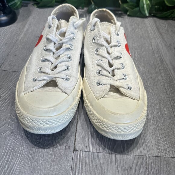 Converse Comme des Garçons Play x Chuck 70 2015 Ivory Shoes Men’s 6 Wmns 8 - Picture 3 of 9